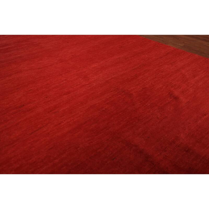 Modern Red Gabbeh Oriental Area Rug Handmade Wool Carpet - 5'5" x 7'5"