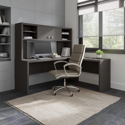 Echo L Shaped Computer Desk with Hutch from Office by kathy ireland®