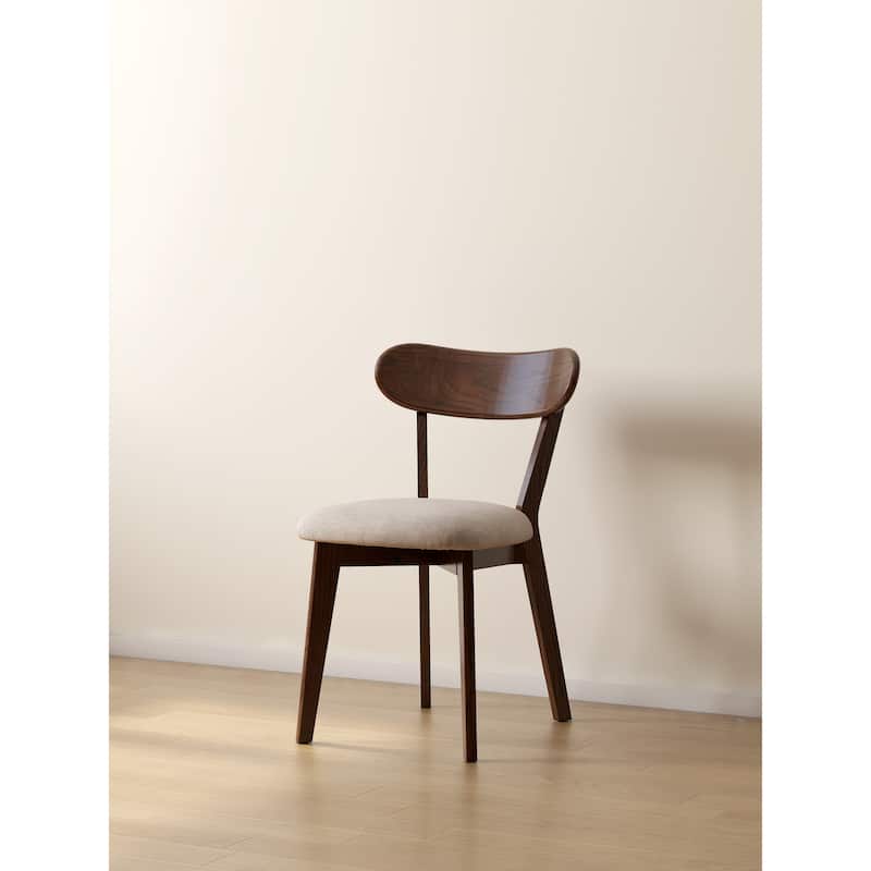 GDFStudio - Eliza Solid Oak Dining Chair with Comfortable Curved Back