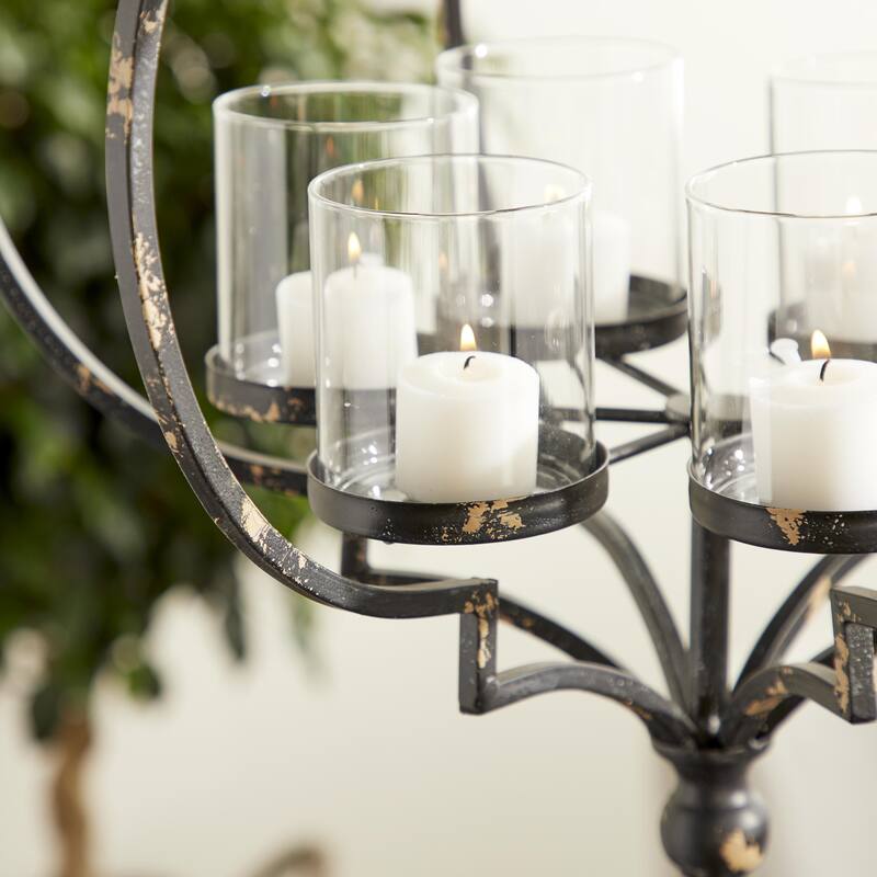 Elegant Decorative Metal Hanging Candelabra - Black or White