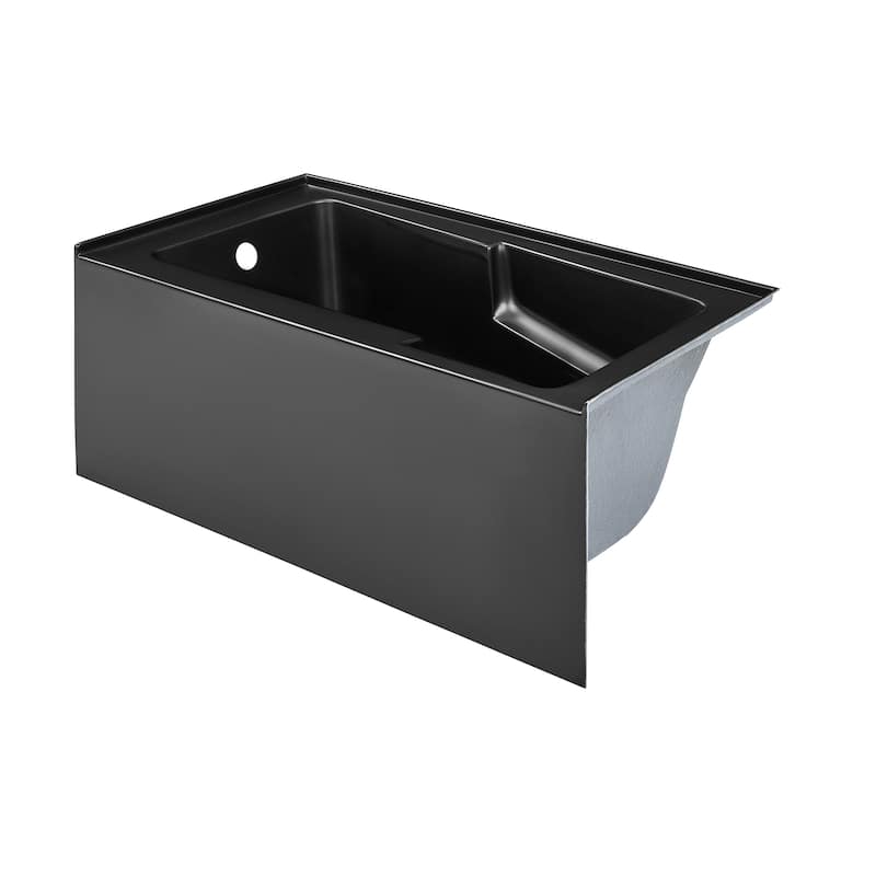 Swiss Madison Voltaire, Acrylic White, Alcove, Integral Armrest, Bathtub with Apron