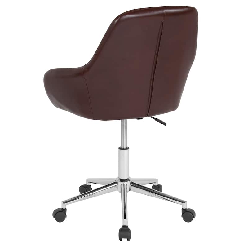 Home & Office Mid-Back LeatherSoft Upholstered Swivel Chair