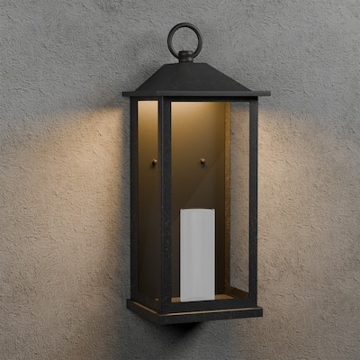 Black Modern Integrated LED Indoor/Outdoor Wall Lantern Sconce