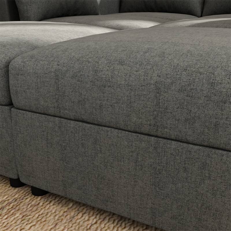 123" U-Shape Modular Sectional Couch with Storage Function, Ottoman