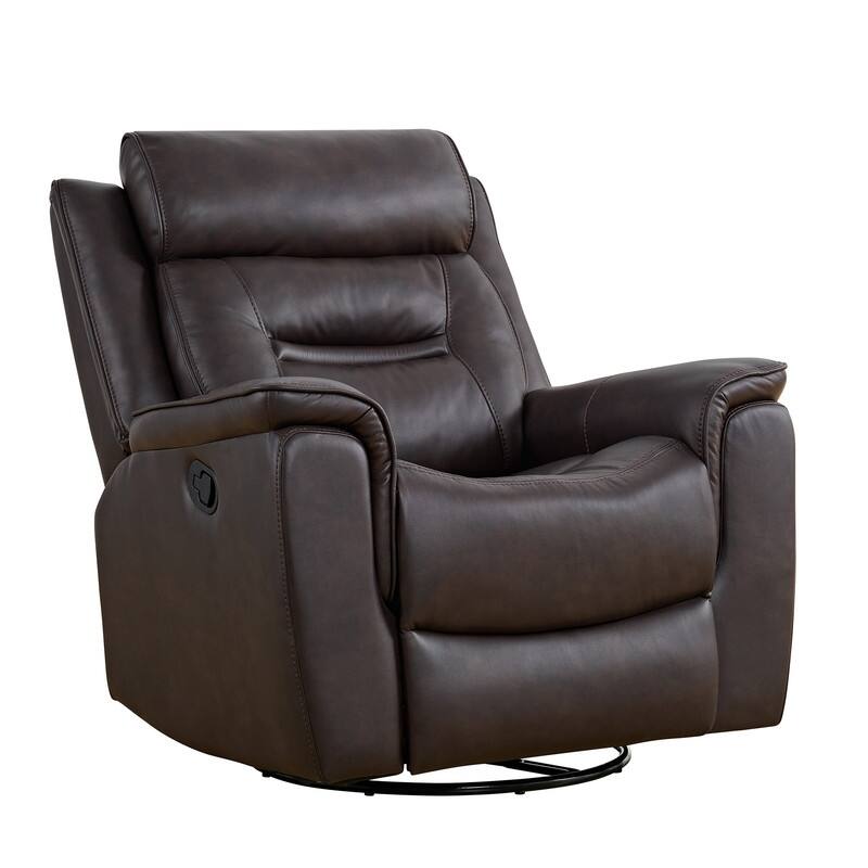 Spruce & Spring Alexis Swivel Manual Recliner Faux Leather Glider Recliner