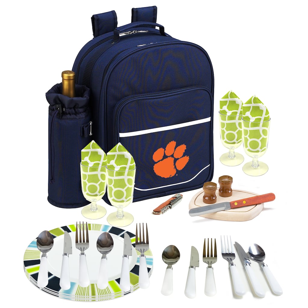 NCAA Clemson Tigers Picnic Backpack Equipped for Four