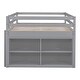 preview thumbnail 69 of 144, Twin/Full Size Low Loft Bed with Retractable Writing Desk and 4 Drawers, Wooden Loft Bedframe w/ Lateral Portable Desk & Shelves