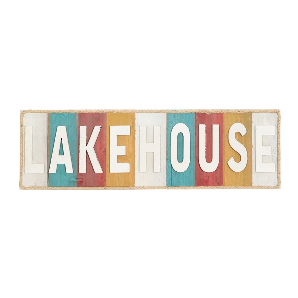 Wooden Sign Lake House Wall Decor - White - Roche River Decor