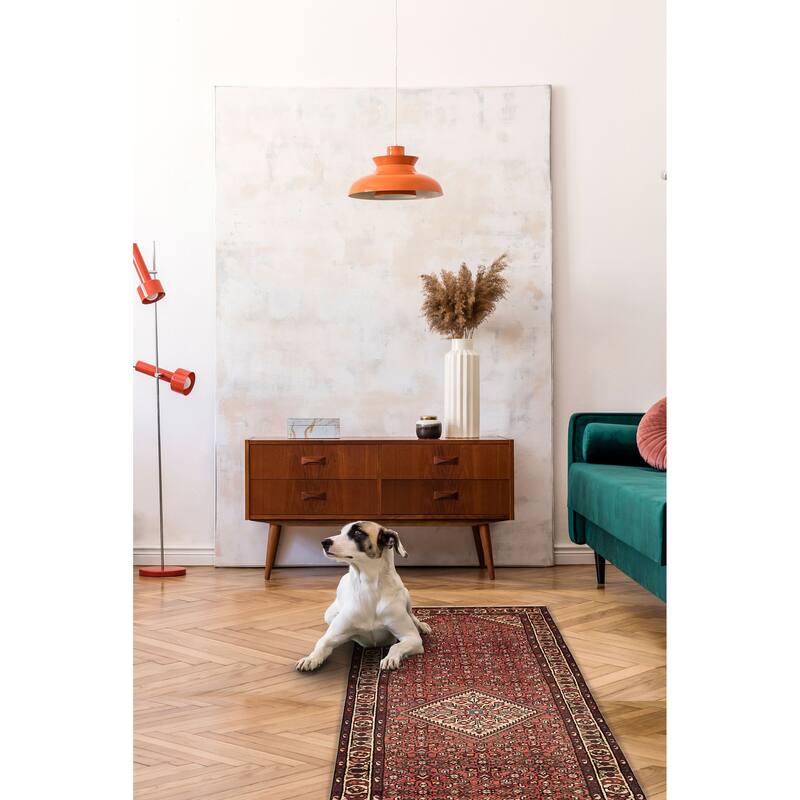 ECARPETGALLERY Hand-knotted Andelz Red Wool Rug - 3'4 x 10'1