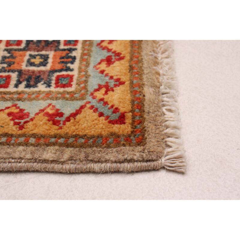 ECARPETGALLERY Hand-knotted Uzbek Ghazni Khaki Wool Rug - 2'9 x 9'8