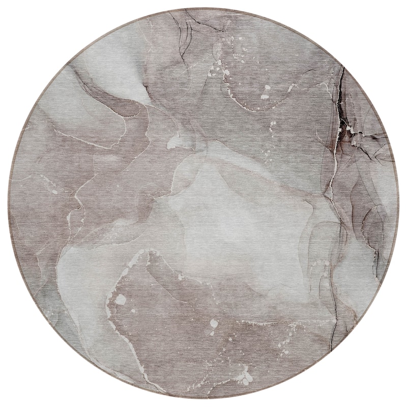 Machine Washable Indoor/ Outdoor Abstract Chantille Rug