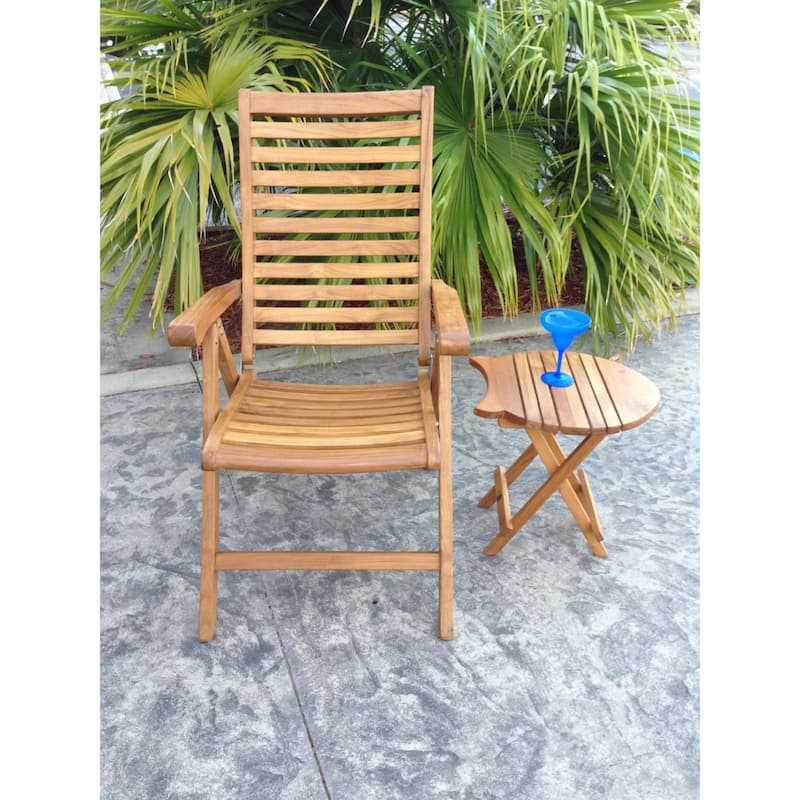 Chic Teak Italy Teak Wood Reclining and Folding Chair