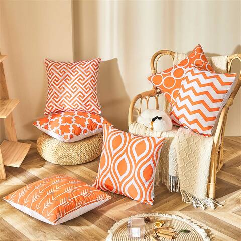 Topfinel Square Indoor/Outdoor Canvas Throw Pillow Cover (Set of 6)