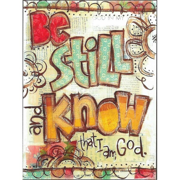 16" Red and Yellow Religious Rectangular Wall Plaque - N/A