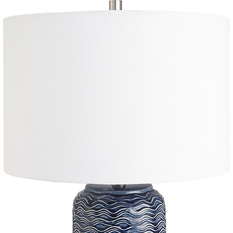 Porch & Den Wave Textured Ceramic Table Lamp