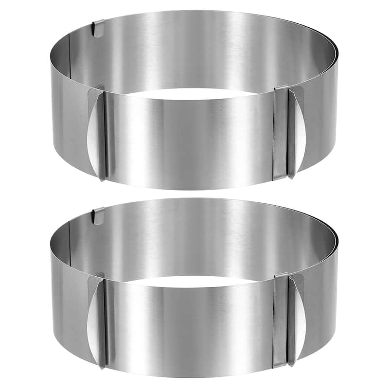 2Pcs Cake Ring 6cm Adjustable Round Cake Ring Mousse Baking Moulds