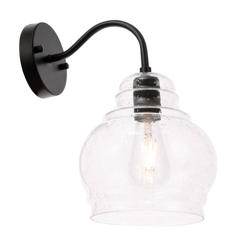 Windston 1-Light Clear Bubbled Glass Wall Sconce