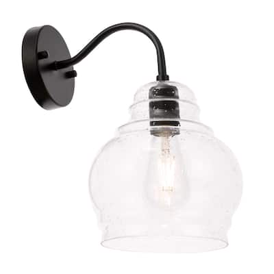 Windston 1-Light Clear Bubbled Glass Wall Sconce