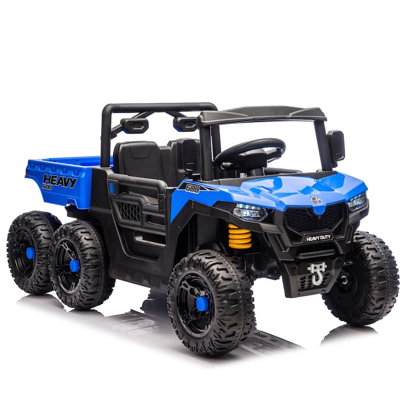 24V 400W Kids Ride On Six-wheel Electric Dump Truck W/ PC 2.4G, 4WD Super Performance, Six-wheel Suspension, Bluetooth