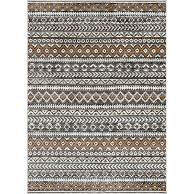 Well Woven Verity Sahil Moroccan Tribal Stripe Area Rug - 3' 11" x 5' 3" - Grey