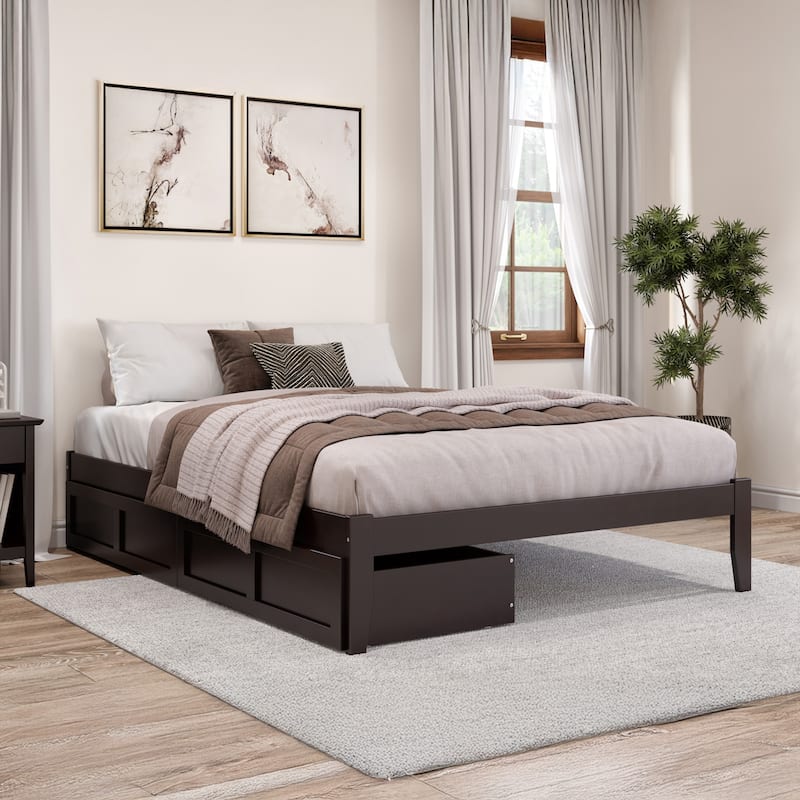 Colorado Queen Platform Bed with Storage in Espresso