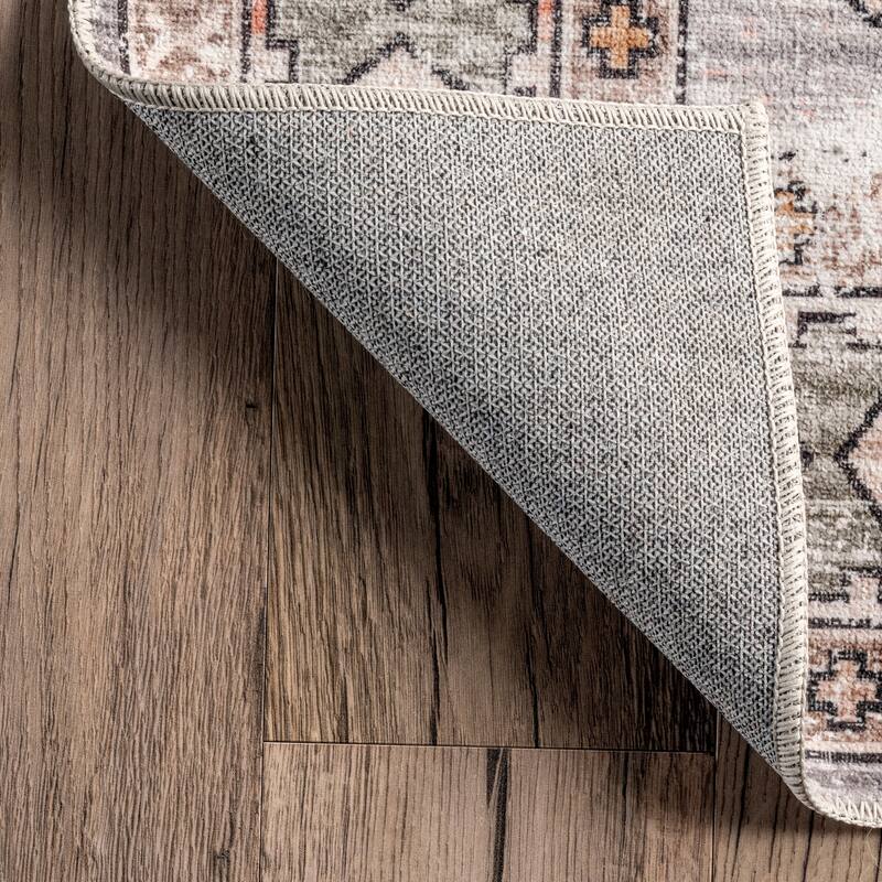 Nuloom Mae SpinClean Tribal Motif Machine Washable Area Rug