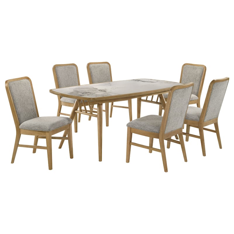 Croyden 7-piece Rectangular Dining Set Weathered Natural - Grey/Weathered Natural