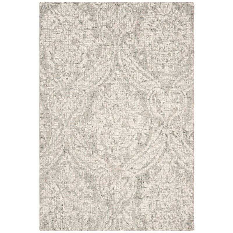 SAFAVIEH Handmade Abstract Martijke Modern Wool Rug - 2' x 3' - Grey/Ivory