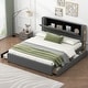 preview thumbnail 12 of 16, Upholstery Platform Bed with Storage Headboard, 2 Drawers and Trundle