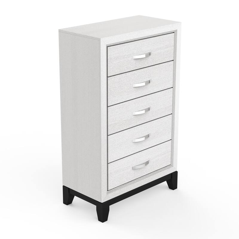 Modern Solid Wood Chest Drawers with 5-Drawer - N/A