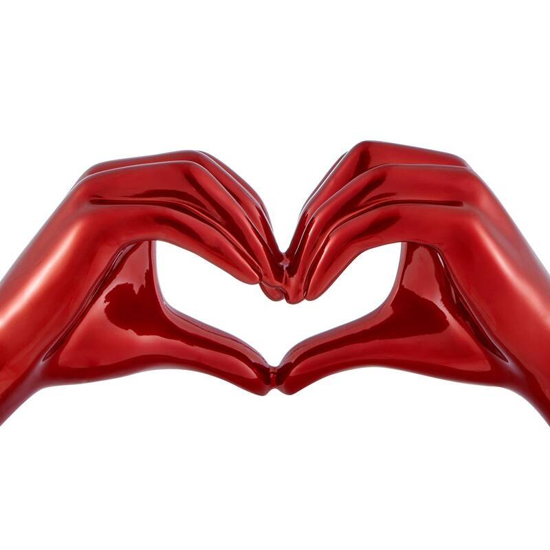 Heart Hands Handmade Resin Sculpture - N/A
