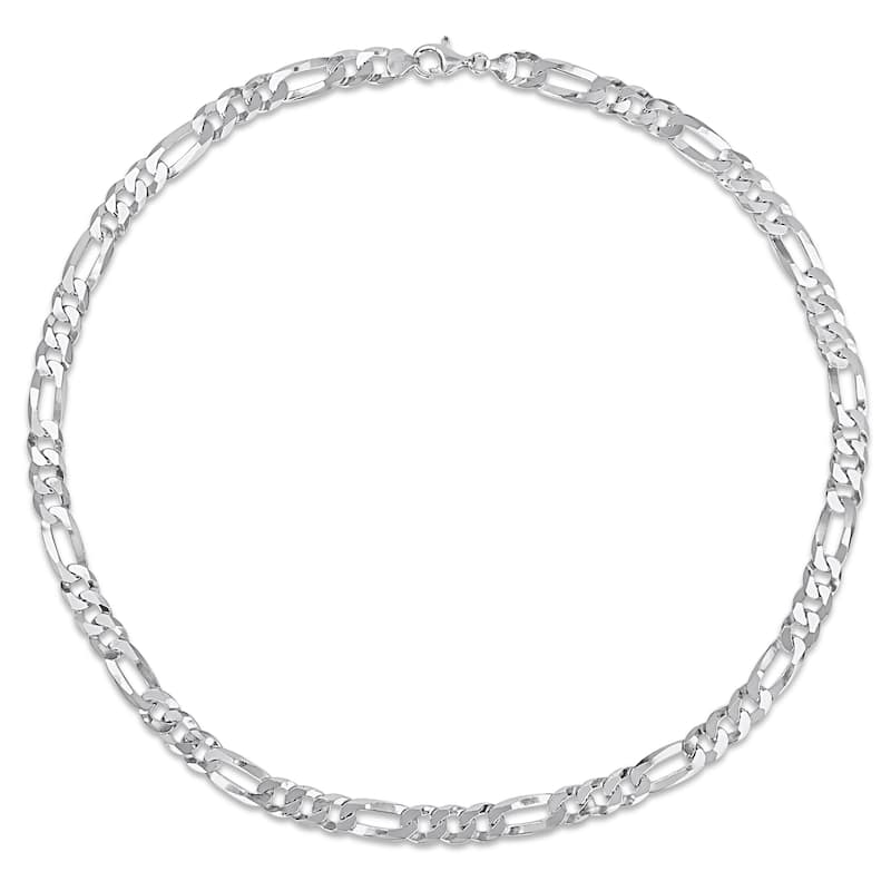 Miadora Sterling Silver Figaro Flat Necklace
