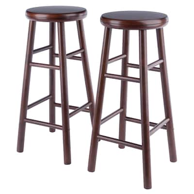 Swivel Seat Counter Stool Set - Walnut Brown - 30.25" - Set of 2