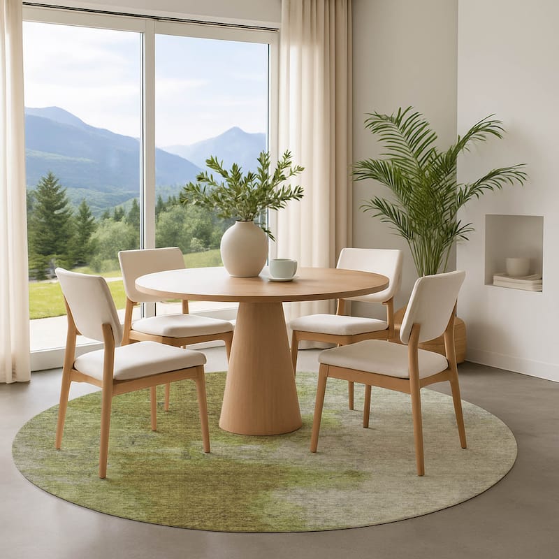 Premium Washable Super Soft Abstract Ombre Mayfield Rug - Olive - 8' x 8'