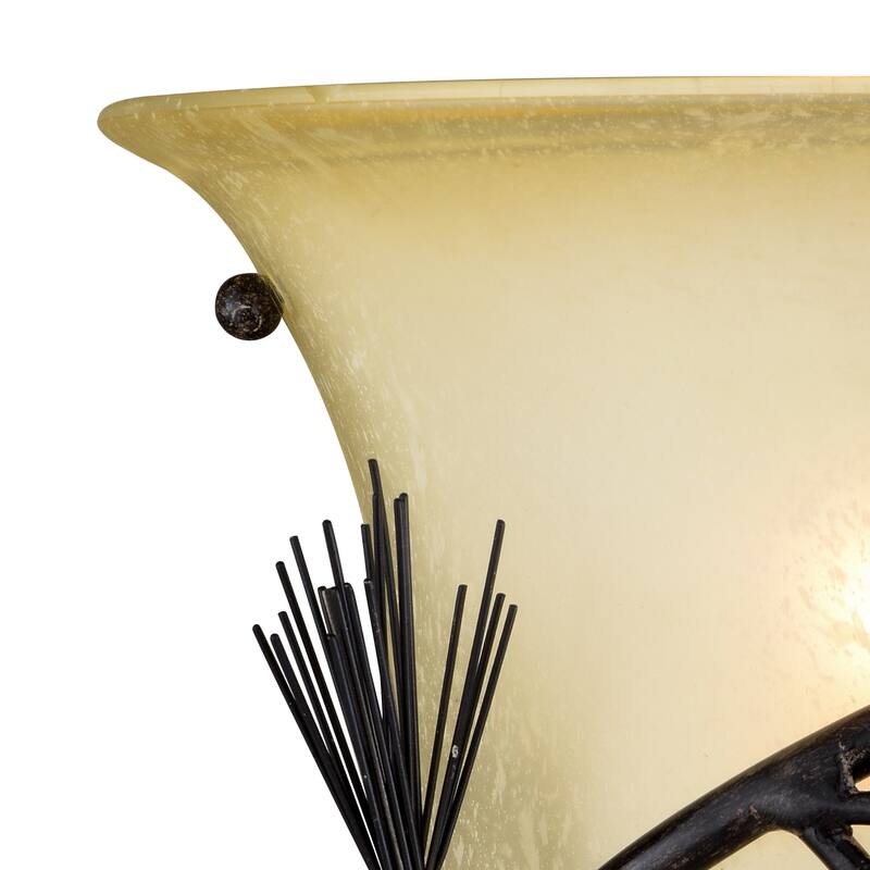 Vaxcel Sierra 9-in W Black Walnut Rustic Wall Light Sconce - 9-in W x 9.25-in H x 4.5-in D