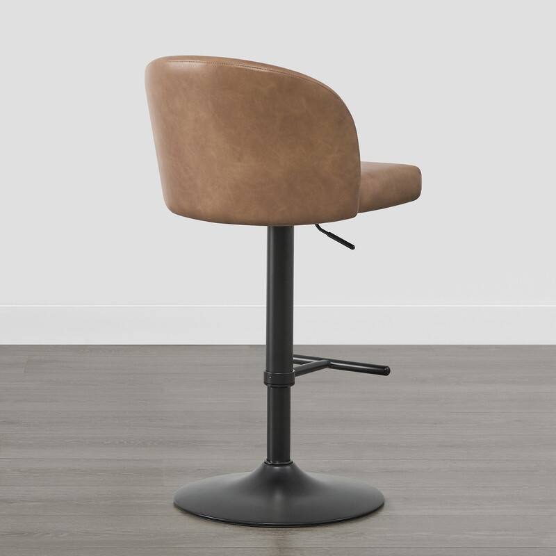 Spruce & Spring Charlotte Modern Adjustable Swivel Bar Stools Set with Arched Footrest