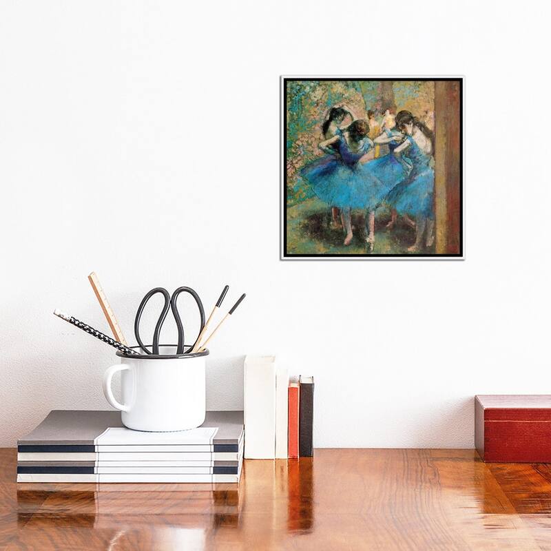 iCanvas "Dancers In Blue, 1890" by Edgar Degas Framed Canvas Print