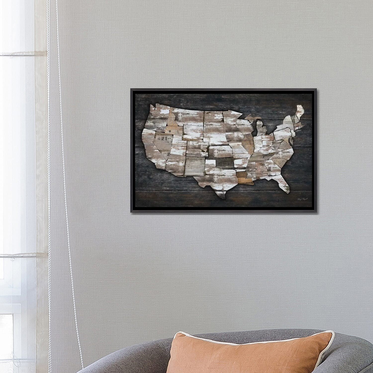 iCanvas Wood Map Art by Diego Tirigall Canvas Art Wall Decor