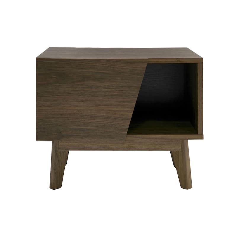 Modrest Abelard Mid-century Walnut Nightstand