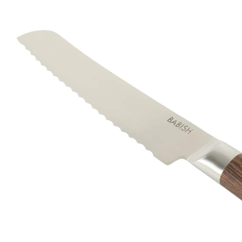 Babish High Carbon 1.4116 German Steel Full Tang 8-Inch Bread Serrated Knife for Slicing Bread, Crusting & Artisan Loaves