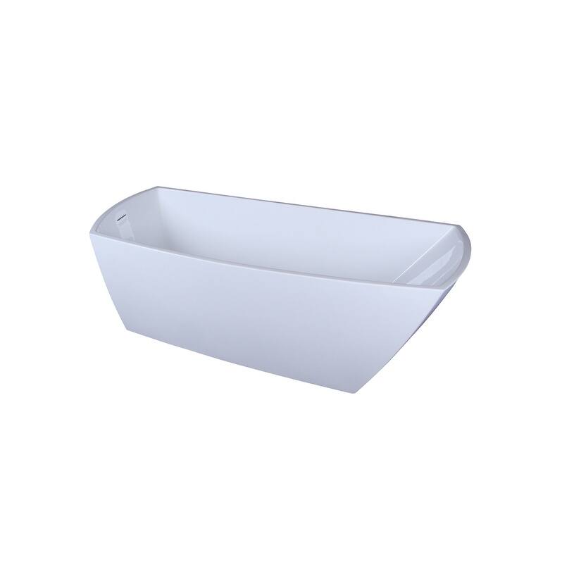 Peter Soaking Single Slipper Rectangular Bathtub in Glossy White