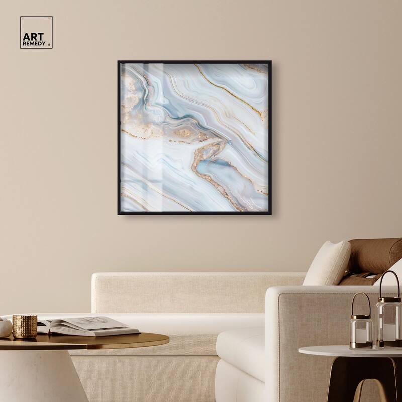 Icy Glitter Stone I Shadowbox by Art Remedy