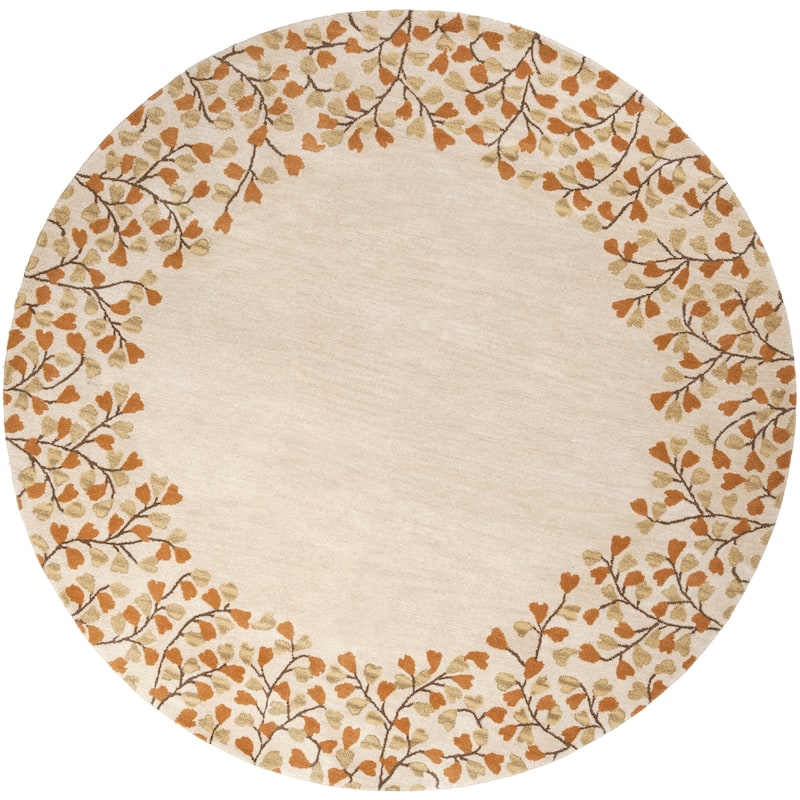 Rome Hand Tufted Floral Border Area Rug