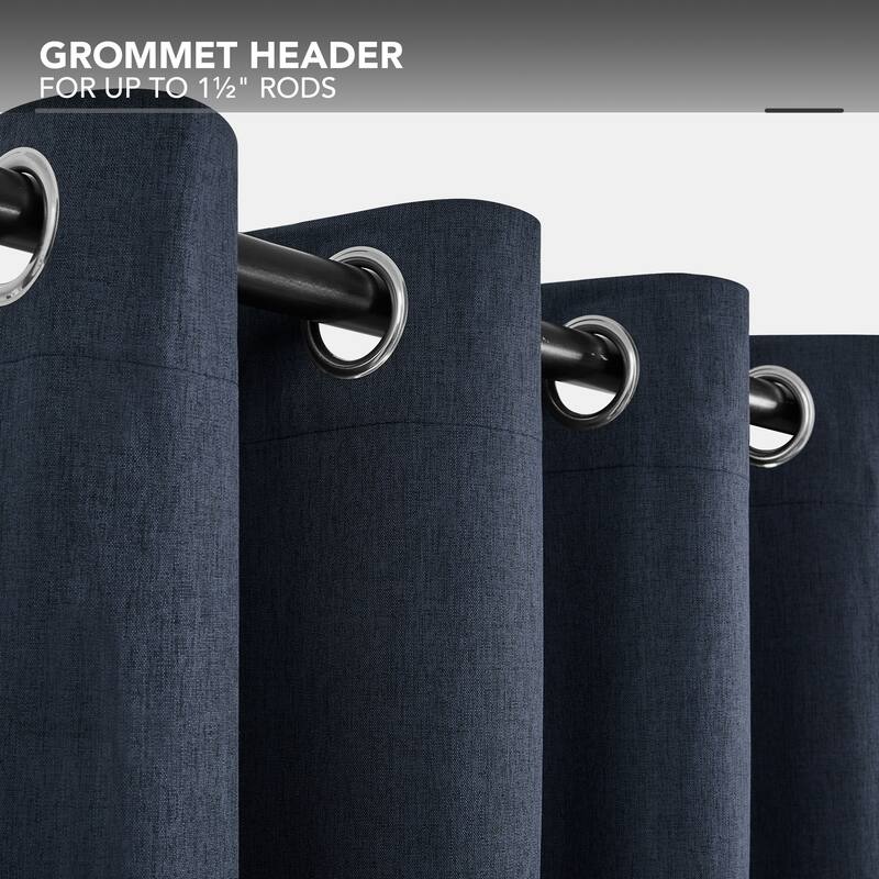 Deconovo Blackout Living Room Curtains Faux Linen Drapes 2 Panels