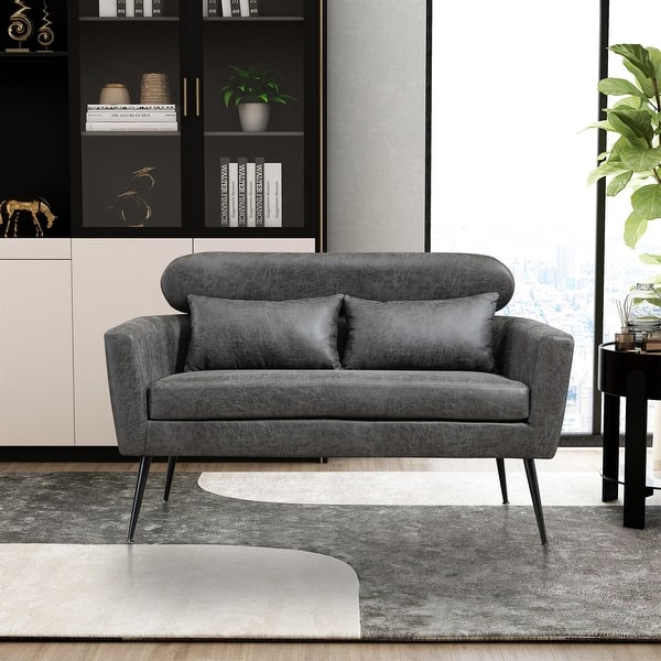 slide 2 of 38, Loveseat, Lounge Sofa, Double Seat Removable Headrest with 2 Pillows