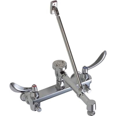 Delta Double Handle Ceramic Disc Wallmount Faucet with Blade Handles - Chrome