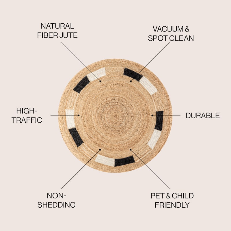 JONATHAN Y Ayana Geometric Jute Circle Area Rug
