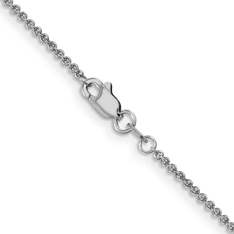 Curata 10k White Gold 1.4mm Cable Chain Necklace for Women (Lobster)