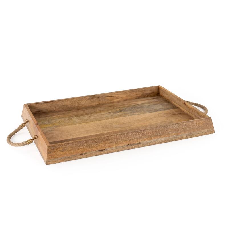 Caydence Rectangle Wood Trays, Set of 2 - 24.5" x 17" x 2.5"