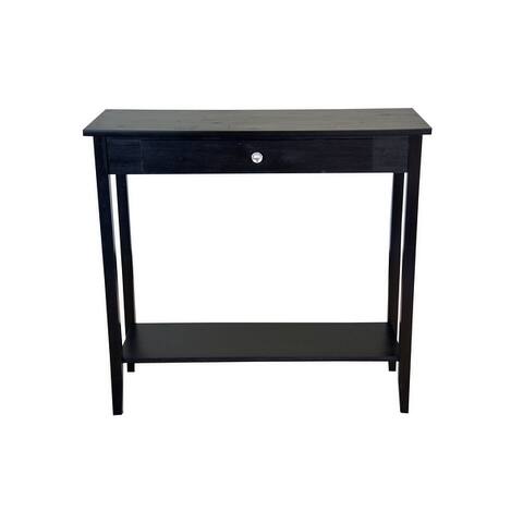 Solid Acacia Wood 1-drawer Console Table with Bottom Shelf